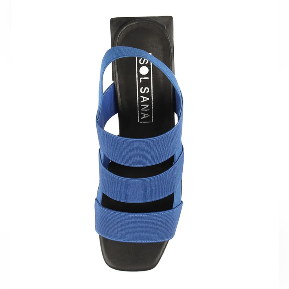 SOLSANA Blue Bolt Heel Elastic Sandals